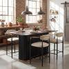 Christopher Knight Home Grace 5 Piece Bar Table and Chairs Set for 4, Modern Counter Table & Bar Chairs Set for Kitchen and Dining Room Furniture, Metal Upholstered Counter Stools, Black+Beige+Gold(Black+beige+gold)