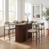 Christopher Knight Home Grace 5 Piece Bar Table and Chairs Set for 4, Modern Counter Table & Bar Chairs Set for Kitchen and Dining Room Furniture, Metal Upholstered Counter Stools, Black+Beige+Gold(Walnut+beige+black)