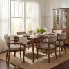 Christopher Knight Home Jarvan Modern Dining Table Set for 6, Kitchen Table and Dining Chairs Set of 6, Solid Wood Dining Room Table Set for 6, Dark Beige+Walnut