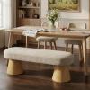 Christopher Knight Home Manila Chenille Upholstered Dining Bench, Modern Ottoman Bench, Wooden Entryway Bench, Comfort Long Spfa Footstool for Living Room Dining Room, No Assembly Needed, Oatmeal(Oatmeal/49″)