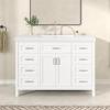 Christopher Knight Home Pineas 48″ Modern Bathroom Vanity with Resin Sink Combo Set, Wooden Bathroom Vanity Organizer with Drawers, Soft Closing Door Bathroom Storage Cabinet with Sink, White(White)