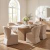 Christopher Knight Home Qiyana Modern Dining Table Set for 6, Comfy Upholstered Dining Chairs and Solid Wood Kitchen Table Set, Rectangular Dining Room Table Set for 6, Beige + Light Natural(Beige + Light Natural)