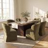Christopher Knight Home Qiyana Modern Dining Table Set for 6, Comfy Upholstered Dining Chairs and Solid Wood Kitchen Table Set, Rectangular Dining Room Table Set for 6, Beige + Light Natural(Olive Green + Espresso)