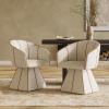 Christopher Knight Home Unami 90° Swivel Dining Chairs Set of 2, Upholstered Swivel Accent Chair, Modern Swivel Barrel Chair, Beige+Champagne(Beige+champagne)