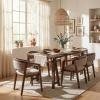 Christopher Knight Home Yunara Modern Dining Table Set for 6, Kitchen Table and Dining Chairs Set of 6, Solid Wood Dining Room Table Set for 6, Dark Beige+Walnut