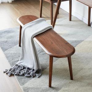 Christopher Knight Home Ella Dining Bench, Oak Wood Dining Bench, Oval Shaped Chair, End of Bed Entryway Foot Seats, Kitchen Chair, 39.37″Small Benches for Living Room Dining Room Home Decor, Natural(Walnut/47.24)