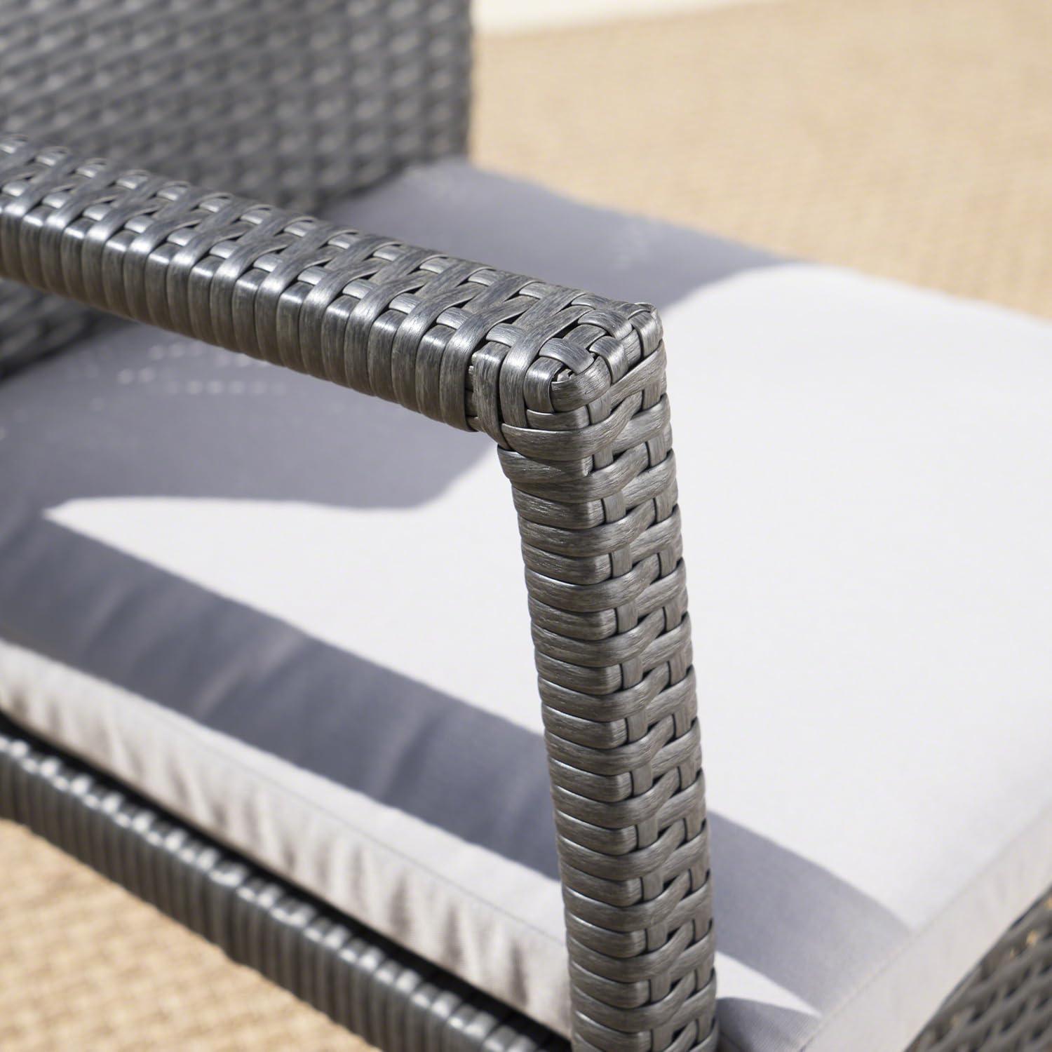 image:imageChristopher Knight Home Adella Outdoor Aluminum Dining Set with Water Resistant Cushions 7Pcs Set Grey Black