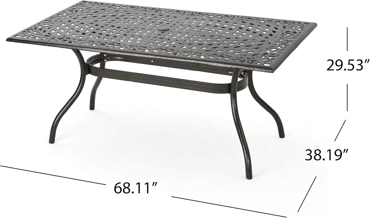 image:imageChristopher Knight Home Carlisle Outdoor Dining Table with Iron Legs Sandblast FinishRustic Metal amp 306036 Toby Outdoor Acacia Wood Bench Sandblast Teak Finish and Black