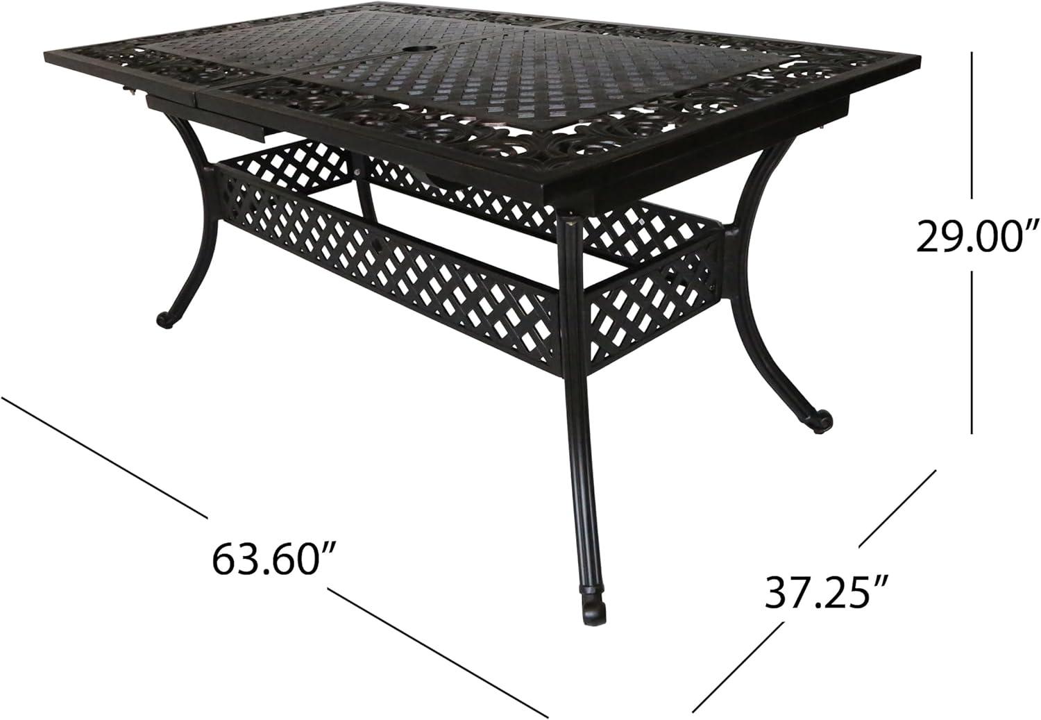image:imageChristopher Knight Home Carrollton Outdoor Aluminum 7 Piece Expandable Dining Set 223 W x 263 D x 35 H Shiny Copper