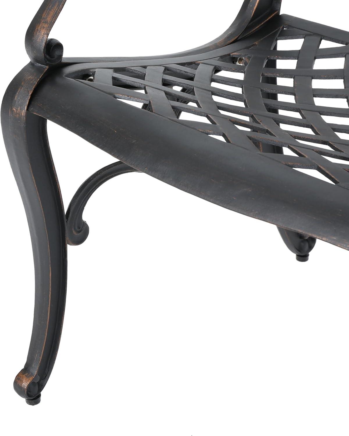 image:imageChristopher Knight Home Carrollton Outdoor Aluminum 7 Piece Expandable Dining Set 223 W x 263 D x 35 H Shiny Copper