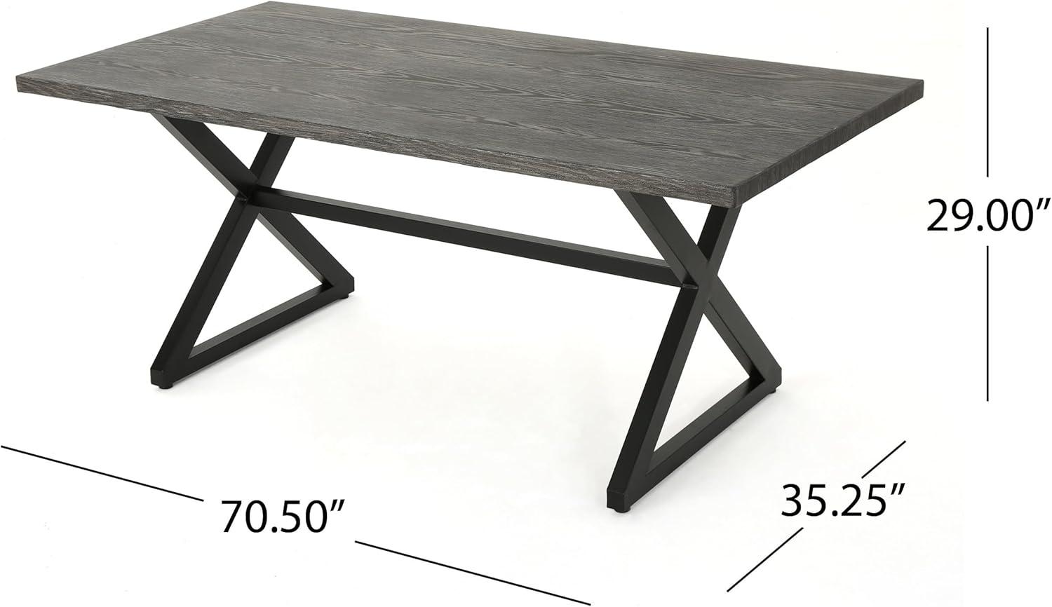 image:imageChristopher Knight Home Dion Outdoor 7 Piece Aluminum and Wicker Dining Set with Water Resistant Cushions 2325 W x 24 D x 33 H Gray Light Gray Black