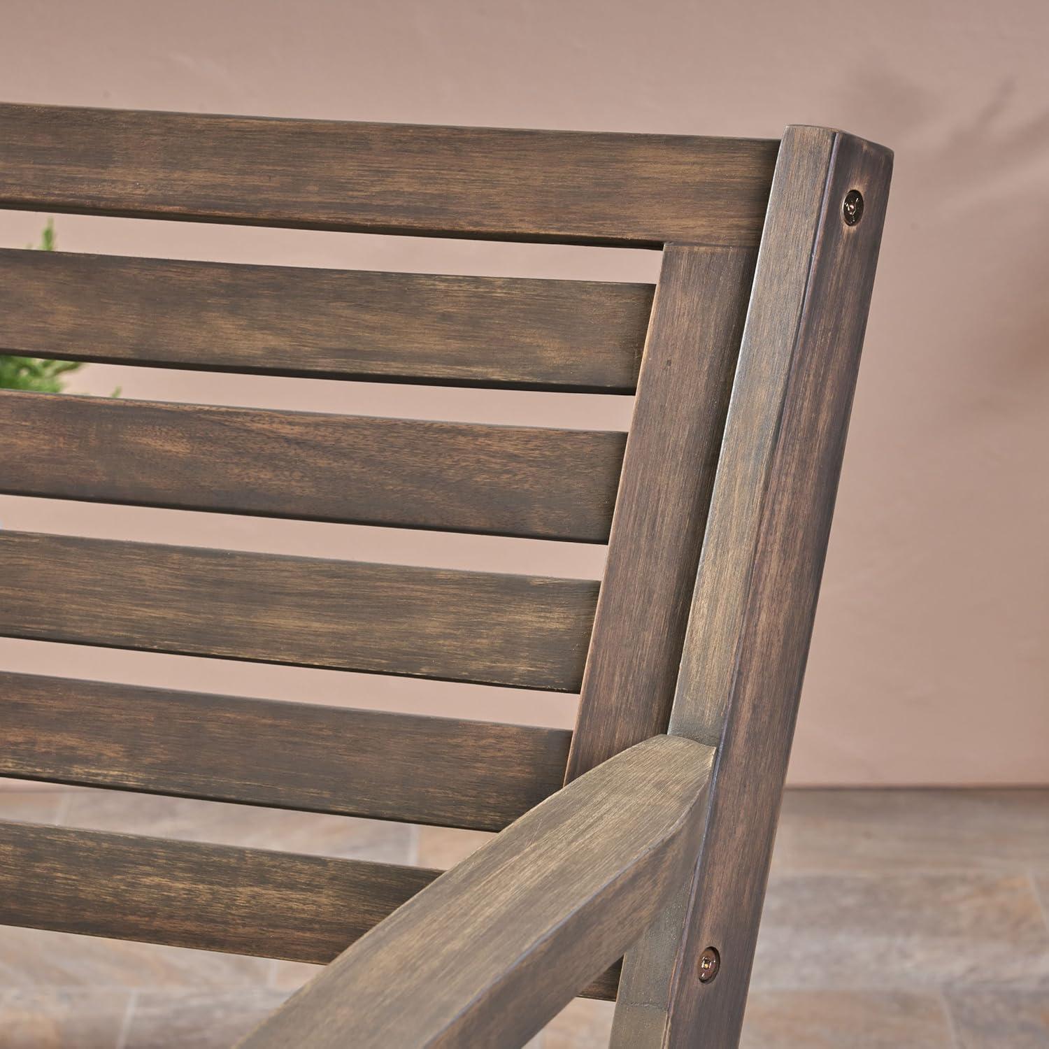image:imageChristopher Knight Home George Outdoor 7 Piece Acacia Wood Dining Set Gray FinishCream