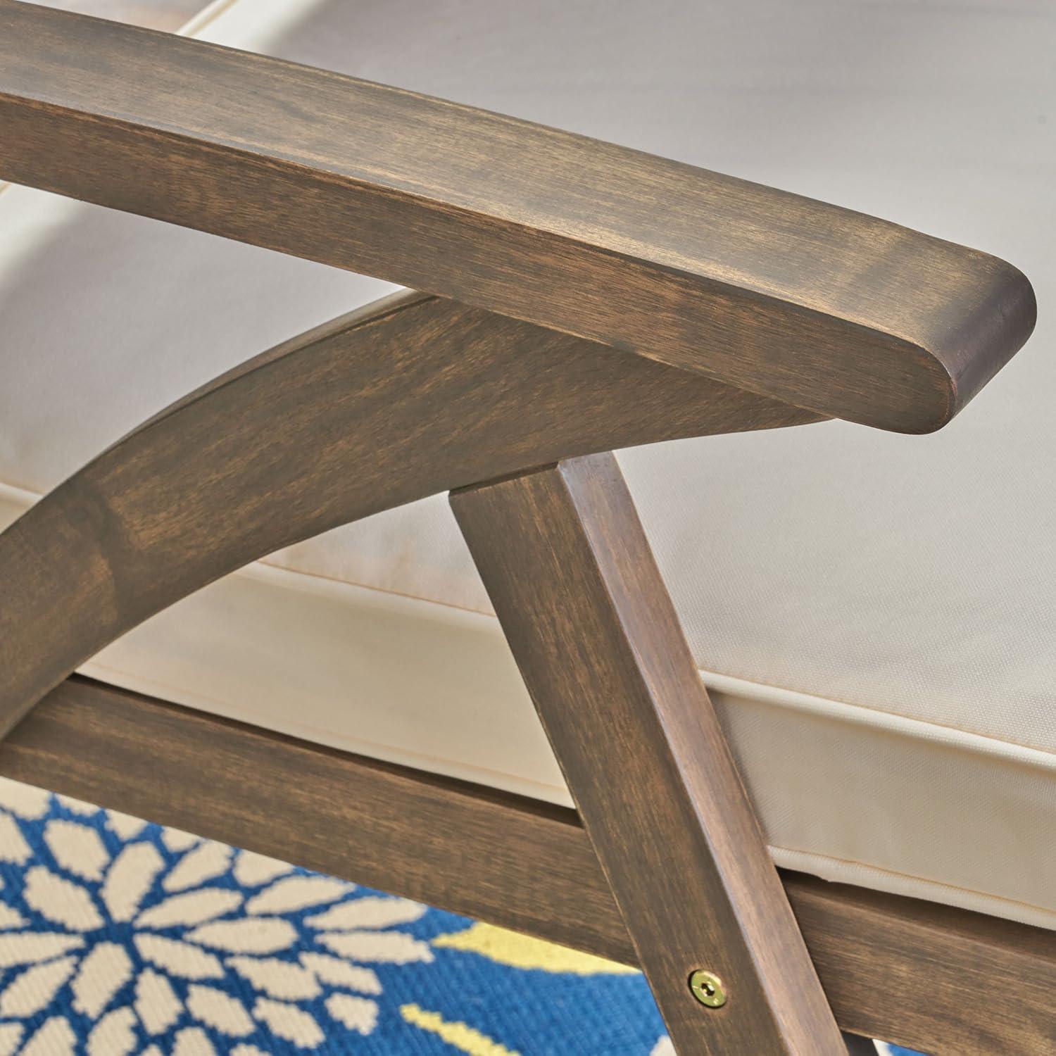 image:imageChristopher Knight Home George Outdoor 7 Piece Acacia Wood Dining Set Gray FinishCream