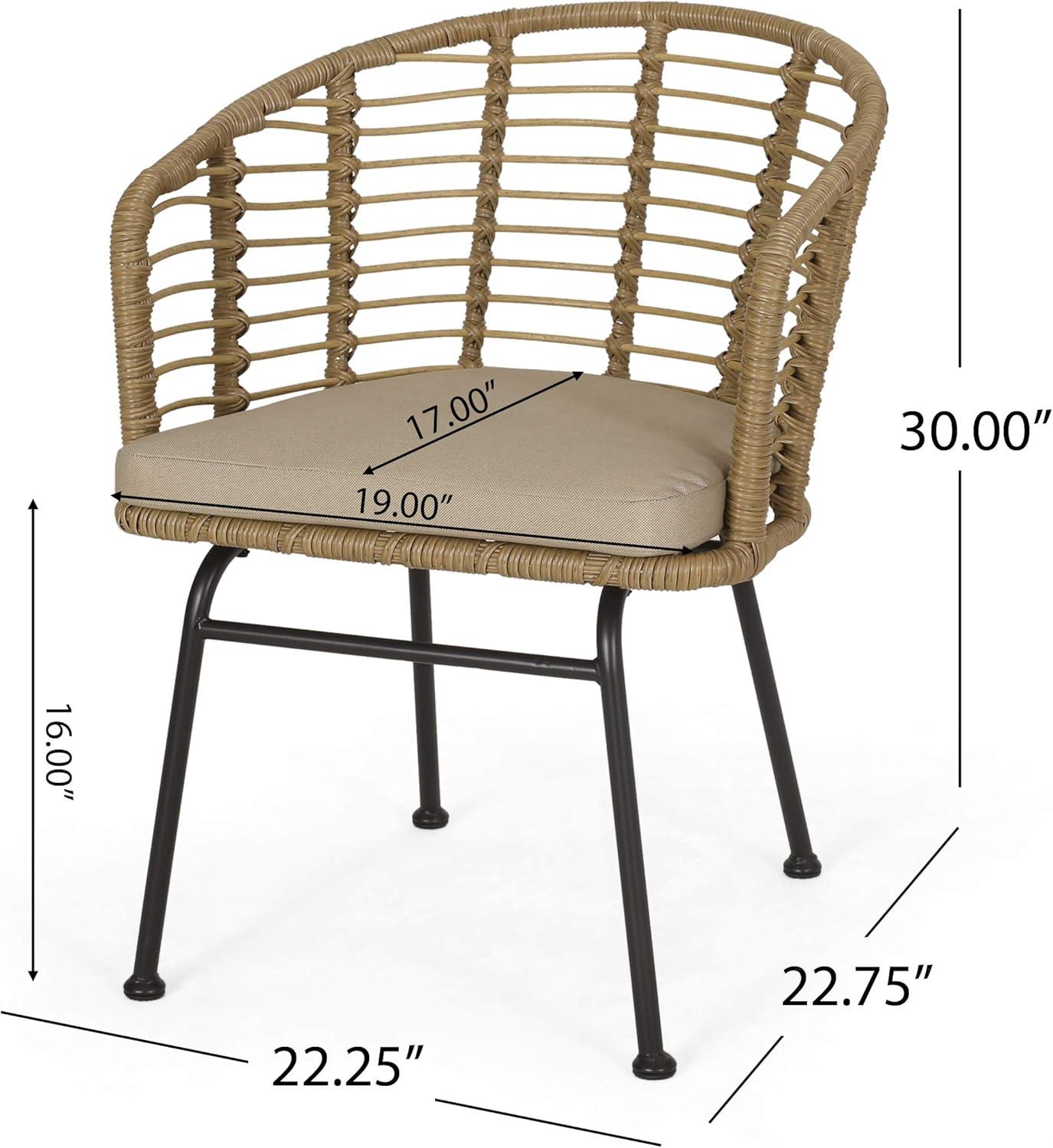image:imageChristopher Knight Home Rogge Outdoor Dining Sets Beige Light Brown Matte Black Black