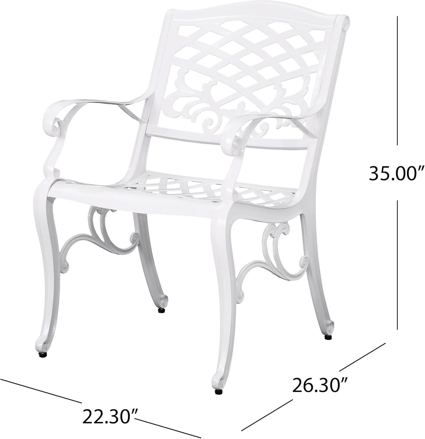 image:imageChristopher Knight Home Vincent Traditional Outdoor Aluminum 7 Piece Dining Set White