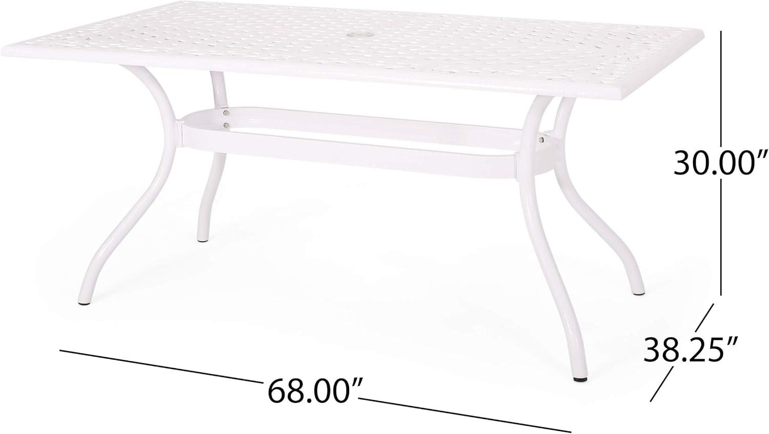 image:imageChristopher Knight Home Vincent Traditional Outdoor Aluminum 7 Piece Dining Set White