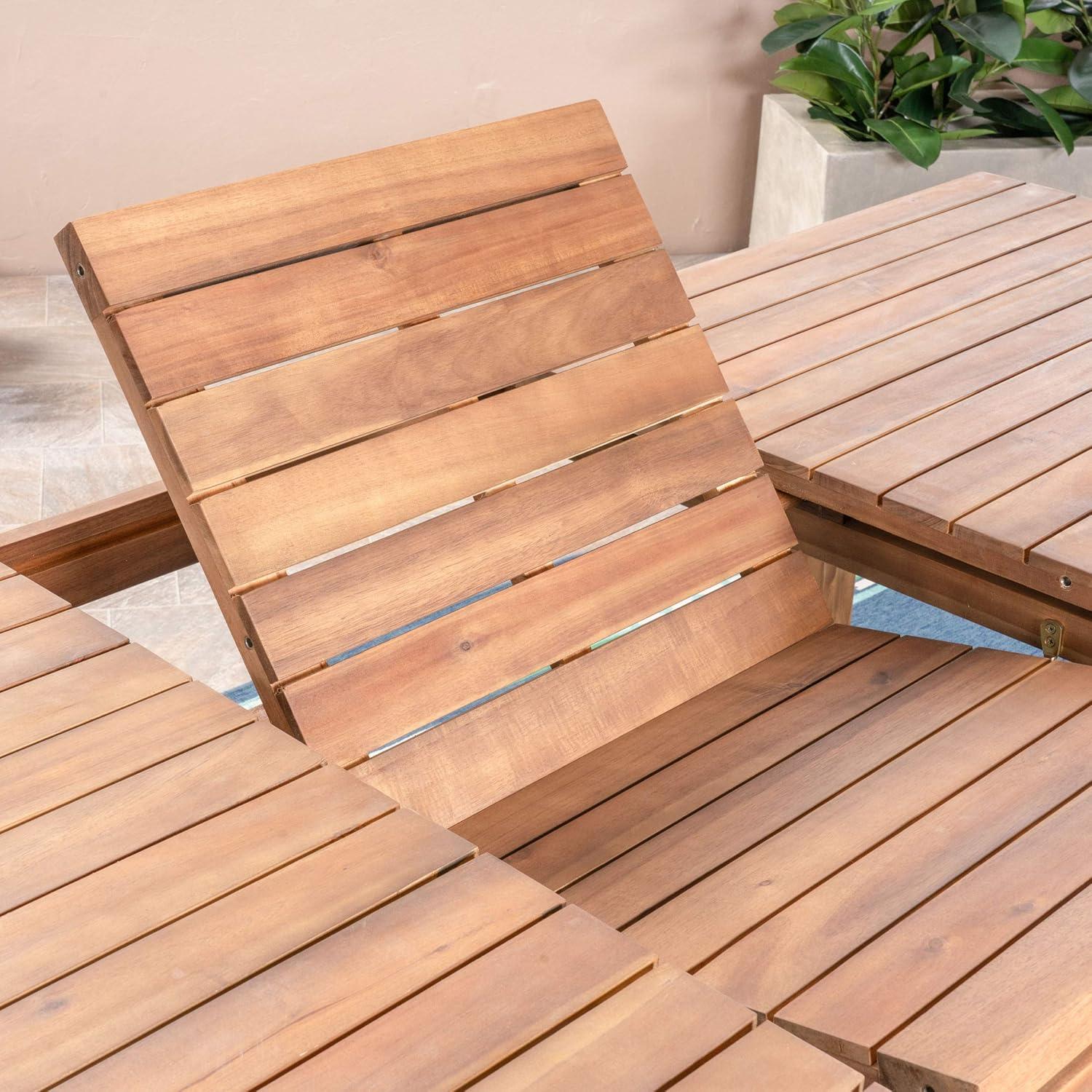 image:imageChristopher Knight Home Will Outdoor 7 Piece Acacia Dining Set Teak Finish