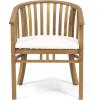 Christopher Knight Home Alondra Outdoor 6 Seater Acacia Wood Dining Set with Water Resistant Cushion, Teak Finish and Cream