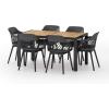 Christopher Knight Home Azalea Outdoor Dining Sets, Black + Teak