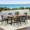 Christopher Knight Home Castellina Outdoor Dining Sets, Black + Sandblast Black