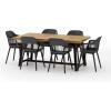 Christopher Knight Home Castellina Outdoor Dining Sets, Black + Sandblast Black