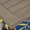 Christopher Knight Home George Outdoor 7 Piece Acacia Wood Dining Set, Gray Finish/Cream