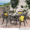 Christopher Knight Home Hammond Outdoor Cast Aluminum Patio Dining Set in Bronze, 7-Pcs Set, Antique Matte Black
