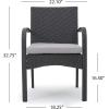Christopher Knight Home Isla Outdoor 7 Piece Wood and Wicker Dining Set, Gray Finish/Gray/Gray