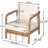 Christopher Knight Home Jenny 3-Piece Outdoor Patio Furniture Set, Set of 2 Solid Wood Frame Lounge Chair Outdoor with Cushions & Round Side Table, Patio Conversation Set for Garden, Teak(Teak + Natural)