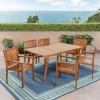 Christopher Knight Home Jerry Outdoor 7 Piece Acacia Dining Set, Teak Finish