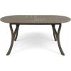 Christopher Knight Home Klondike Outdoor 7 Piece Wood and Wicker Dining Set, 22.25 “W x 25 “D x 35 “H, Gray