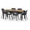 Christopher Knight Home Lorena Outdoor Dining Sets, Black + Teak