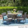 Christopher Knight Home Murrary Outdoor 5 Piece Wood and Wicker Dining Set, Gray Finish/Gray