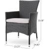 Christopher Knight Home Nadia Outdoor 7 Piece Wood and Wicker Expandable Dining Set, Sandblast Dark Gray and Silver