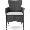 Christopher Knight Home Nadia Outdoor 7 Piece Wood and Wicker Expandable Dining Set, Sandblast Dark Gray and Silver