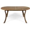 Christopher Knight Home Outdoor 7 Piece Acacia Wood and Wicker Dining Set, Teak with Multi Brown Chairs
