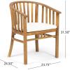 Christopher Knight Home Outdoor Expandable 6 Seater Acacia Wood Dining Set, Teak Finish and Cream