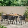 Christopher Knight Home Palmilla Outdoor Dining Sets, Black + Teak