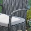 Christopher Knight Home Patterson Outdoor Wicker Dining Set with Cushions, 5-Pcs Set, Grey