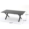 Christopher Knight Home Rogge Outdoor Dining Sets, Beige + Light Brown + Matte Black + Black