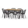 Christopher Knight Home Roma Outdoor Dining Sets, Black + Teak