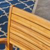 Christopher Knight Home Ryan Outdoor 6-Seater Rectangular Acacia Wood Dining Set, Teak Finish/Black/Gray Finish