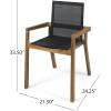 Christopher Knight Home Shanter Outdoor Acacia Wood 7 Piece Dining Set with Mesh Seats, 21.5 “W x 24.25 “D x 33.5 “H, Teak + Black