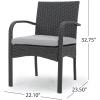 Christopher Knight Home Stillwater Outdoor 6-Seater Aluminum Dining Set with Wicker Chairs and Bench, Sandblast Dark Gray and Gray