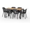 Christopher Knight Home Strada Outdoor Dining Sets, Black + Teak