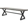 Christopher Knight Home Trina Outdoor Aluminum Dining Set with Bench and Water Resistant Cushions, 6-Pcs Set, Grey / Black