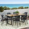 Christopher Knight Home Trinity Outdoor Dining Sets, Black + Teak