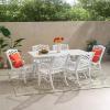 Christopher Knight Home Vincent Traditional Outdoor Aluminum 7 Piece Dining Set, White