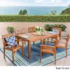 Christopher Knight Home Will Outdoor 7 Piece Acacia Dining Set, Teak Finish