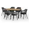 Christopher Knight Home Azalea Outdoor Dining Sets, Black + Teak